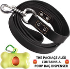 ADITYNA Leather Dog Leash 6 ft x 3/4 inch - Soft, Strong, Heavy Duty for Large & Medium Breeds - Dog Lead for Walking, Training, Hiking and Running (Black)