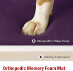 Majestic Pet Orthopedic Memory Foam Dog Crate Mat - Plush Pet Bed Pad for Crates & Kennels | USA Crafted | 42"x26" Villa Aubergine