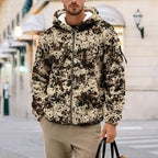 Men's Camouflage Hunting Fleece Lined Hoodie Camo Jackets Zip Up Long Sleeve Casual Winter Coats Hood Outerwear