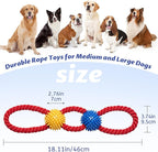 Aitmexcn Interactive Dog Rope Toys Tug of War, Tough Dog Toys for Medium Dogs, 100% Cotton Heavy Duty Puppy Toy for Boredom, Dog Pull Ball Rope Teeth Cleaning