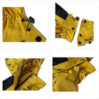 LOVELONGLONG Waterproof Dog Raincoat with Removable Hood – Outdoor Full Body Dog Jacket, Windproof Snowproof Shell Suit – All Season Pet Rain Gear Mustard Yellow M