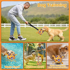 Dog Toys Soccer Ball, Soccer Ball with Straps, Interactive Dog Toys for Tug of War, Dog Water Toy, Durable Dogs Balls for Small Medium & Large Dogs