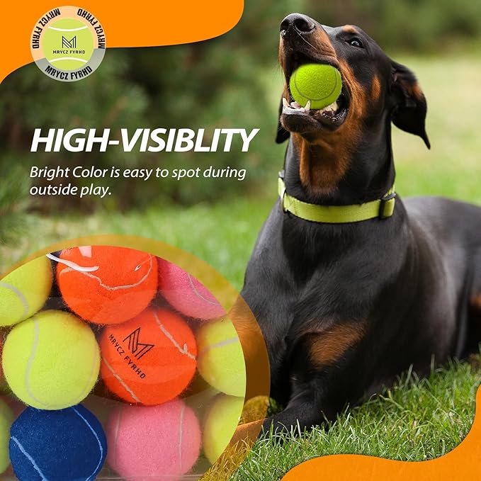 Tennis Ball Dog Toys 2 Pack - Giant 4-Inch Durable and Safe Fetch Tennis Ball for Dogs with Mesh Bag, Large Dog Tennis Balls Perfect for Indoor and Outdoor Interactive Play