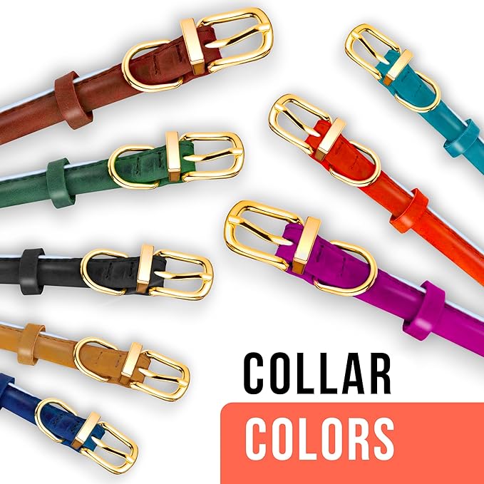 OOPSDOGGY Reflective Rolled Leather Dog Collar Adjustable Soft Padded Pet Collar for Small Medium Large Breed Dogs (Black, M, 12"-15")