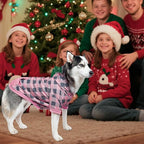KOOLTAIL Plaid Dog Hoodie Pet Clothes Sweater with Hat and Pocket for Small Medium Large Size Dogs, Soft Winter Warm Dog Cold Weather Coat, Fleece Fall Dog Hooded Sweatshirt for Puppy Cats,Pink XL/XXL