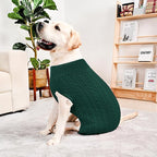 2 Pack Dog Sweaters for Big Dogs Turtleneck Pullover Cable Knit Large Size Stretch Clothes Pitbull Labrador Bulldog Doberman Boy Girl Pets Winter Clothes (XL, Green & Brown)