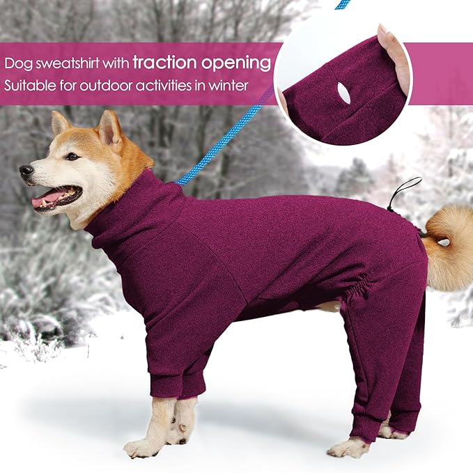 Dotoner Pullover Dog Sweater with Leash Hole - High Collar Cold Weather Vest for Large Dogs - Indoor & Outdoor Use
