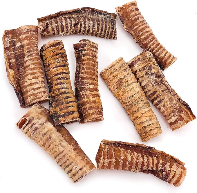 ValueBull Beef Trachea, Premium 5-6 Inch, 50 Count Bulk Pack - Natural Angus Dog Chews with Glucosamine, Chondroitin & Amino Acids