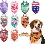 SCENEREAL Holiday Dog Bandanas 9 Pack,Halloween Christmas Thanksgiving Day Dog Bandanas Bulk Set for Party, Puppy Scarf Pet Costume Birthday Supplier for Small Medium Large Dogs Boy Girl