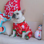 CuteBone Small Dogs Christmas Outfit Soft Puppy Onesies Pjs Dog Pajamas Pet Coat Cat Apparel Comfy Doggie Jumpsuit Bodysuit for All Seasons P135L