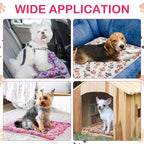 Tuanse 4 Pack Ultra Soft Dog Cat Bed Mat with Cute Prints Reversible Fleece Dog Crate Kennel Pad Cozy Washable Thickened Hamster Guinea Pig Pet Bed Mat for Small Animals(23 x 18 Inches,Vivid Color)