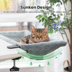 Cat Bed for Desk with Foldable & Sunken Design,Cozy Faux Rabbit Fur cat Desk Bed for Home Working&Gaming Play,Sturdy Framework Maximum Hold Up to 33lb