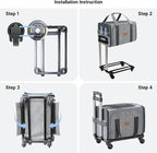 Western Home Expandable Cat Carrier with Wheels Airline Approved, Removable Soft Carrier, Rolling Cat Carrier for Puppy and Kitten with Telescopic Handle Suitable for Traveling/Hiking/Camping