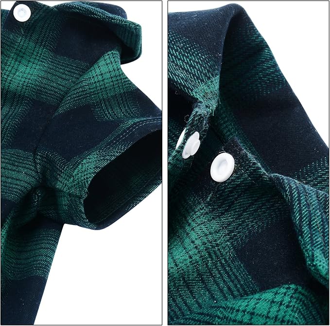 Koneseve Dog Shirt - Plaid Pet T-Shirt Sweater, Breathable & Cozy Tartan Outfit for Medium & Large Dogs, Casual Clothes - Adorable Costume for Halloween, Thanksgiving Christmas (Green; 7XL)