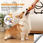 4-Pack Puppy Teething Toys, Dog Squeaky Toy to Keep Them Busy, Stuffed Toy with TPR Ring, Durable Dog Chew Toys for Small Breed
