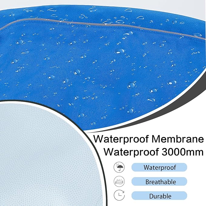 Waterproof Dog Raincoat, Adjustable Lightweight Dog Rain Jacket with Reflective Strip Leash Hole for Small Medium Large Dogs (Blue, Small(9-13lb))