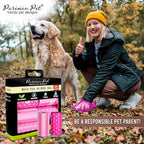 Parisian Pet Ecofriendly Dog Poop Bags Rolls - 160 Count Unscented Poop Bags For Dogs - Leakproof, Extra Thick, 8 Dog Waste Bags Refill Rolls - Stripes Dots Pink Doggie Poop Bags