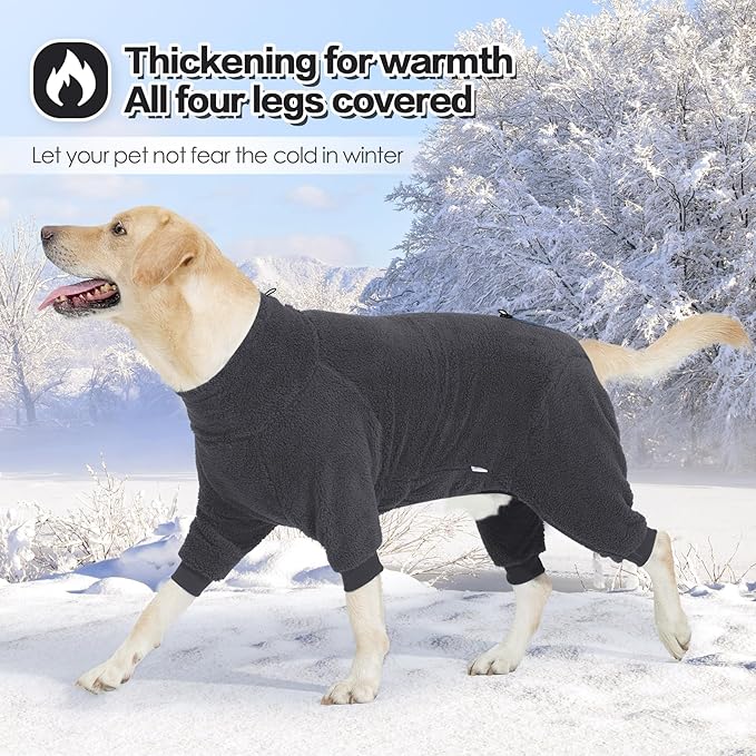 Fleece Dog Sweater for Small Medium Large Dog for Run Walk Sleep Pet Winter Jacket & Windproof Clothes Coat Medium Grey