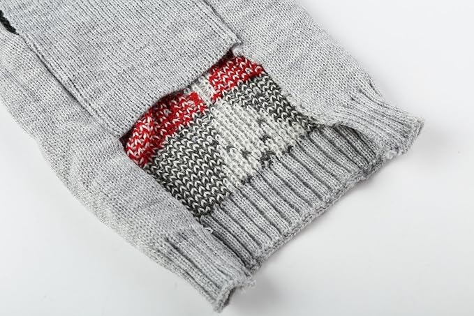 Grey Argyle Knit Pet Sweaters Clothes for Medium Dogs, Classic Gray X-Large (XL) Size