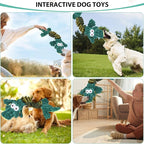 Squeaky Dog Toys for Large Dogs, Cute Puppy Toys, Plush Stuffed Pet Dog Toys with Crinkle Paper, Interactive Tug of War Dog Toys to Keep Them Busy for Small Medium Big Dogs, Green