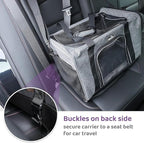 TSA Approved Pet Carrier for Small Cats Dogs, Travel Bag with Adequate Ventilation, 5 Mesh Windows, 3 Entrance, Locking Safety Zippers, Padded Shoulder and Carrying Strap, Small