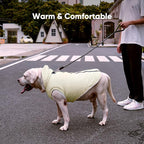 Fleece Lining Dog Hoodie with Harness Built in,Extra Warm Small Dog Jacket in Winter Puppy Coats with Hooded,Light Yellow S