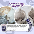 Choolip Squeeze Vita Stick Lickable Cat Treats & Dog Puree – 7-Count Brain Support Tubes, Creamy Grain-Free High-Protein Puree with DHA, Omega 3 & Vitamin B12 for Memory & Cognitive Health
