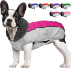 Dog Coat, Waterproof Ripstop Dog Winter Jacket with Leash Hole, Reflective Adjustable Warm Pet Fleece Snow Sweater for Small Medium Large Dogs - Rosy Red, M