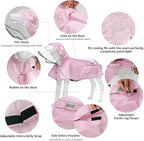 Waterproof Dog Raincoat, Adjustable Reflective Lightweight Pet Rain Clothes with Poncho Hood (Light Pink, X-Small)