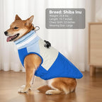 Dog Coat, Waterproof Dog Winter Jacket with Harness Built in, Turtleneck Warm Doggie Cold Weather Coats, Reflective Pet Vest for Indoor & Outdoor, Windproof Dogs Snowsuit, Blue Large