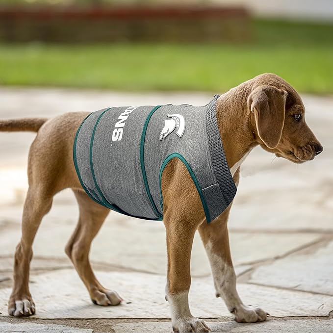 NCAA Michigan State Spartans Dog Anxiety Shirt Calming Soothing Vest for Dogs Cats with Anxiety Fears Fireworks, Loud Noises, Dark Lonely Keeps Dogs Calm Feeling Safe, Relaxing Jacket X-Small