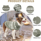 SCENEREAL Dog Sweaters for Large Medium Small Dogs, Soft, Warm Turtleneck Puppy Clothes Sweatshirt, Knitted Ugly Dog Christmas Outfits, Argyle Xmas Pet Cold Weather Coat for Girls Boys