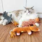 TTcat Catnip Silvervine Matatabi Pillow for Cats & Kittens,Crinkle Sound Toy,Cat Kicker Toy,Large Size Cat Soothing Plush Pillow (Lion).