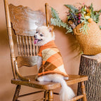 KOOLTAIL Fall Dog Sweater Pet Knitted Clothes - Thanksgiving Classic Plaid Pullover Turtleneck Dog Sweaters with Leash Hole, Thick Cold Weather Pet Outfits for Small Medium Large Dogs Cats Puppy, S