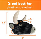 Spunky pup Knucklehead Durable Dog Toy - 2-in-1 Plush & Chew Toy for Aggressive Chewers, Chicken-Flavored Dental Chew, Durable Double-Stitched Squeaker- Bull