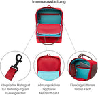 Kurgo Nomad Carrier Backpack - Airline Approved Dog Bag for Travel - Stylish Pet Backpack with Waterproof Bottom - Lightweight for Hiking - Small Breed Dog Carrier with Tablet Sleeve - Red