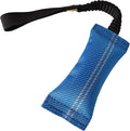 Dingo fire Hose tug Toy for Dog with Strong Bungee Handle, Long Toy for Dog Training, Agility Sport, tug of war, Handle 11-19in Blue 15670