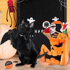 12pcs Halloween Cat Toys w/Bat Wings Costume & Organized Bag Set, Various Plush Cat Catnip Toys for Indoor Cats Kitten Teething Chewing Halloween Play