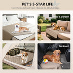 gogobunny 3X Stronger Waterproof Pet Blanket, Scratch Proof Furniture Protector for Dogs Cats, Reversible Cover 40x50 Inch, Dark Beige