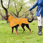 Reflective Dog Raincoat, Windproof & Waterproof Dog Rain Jacket, Adjustable Hooded Pet Poncho with Leash Hole for Small, Medium, Large Dogs(S-2XL) (Yellow, Large)