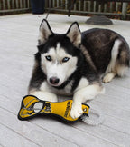 Pets First NHL Pittsburgh Penguins Dental Dog TUG Toy with Squeaker. Tough PET Toy for Healthy Fun, Teething & Cleaning Pet's Teeth & Gum., one Size (PEN-3310)