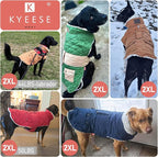 KYEESE Dog Coat Thick Dog Coats for Medium Dogs Soft Dogs Jacket with Pocket Windproof Pet Sweater Waterproof Pets Clothes for Cold Weather Warm Pet Winter Puffer Coat with Leash Hole