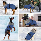 Dog Coat, Waterproof Dog Winter Jacket with Adjustable Buckle, Reflective Turtleneck Pet Snow Vest Warm Fleece Sweater for Small Medium Large Dogs - Blue, 3XL