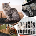 4 Pack Self Heating Cat Pad Self Warming Dog Mat Reflects Body Heat Extra Warm Thermal Pet Pad Washable Dog Cat Bed Crate Bed Mat Blanket(Black,16 x 20 Inch)