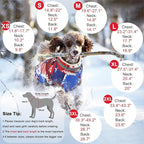 Dogcheer Dog Winter Coat, American Flag Dog Jacket with Harness, Adjustable Puppy Coat with Zipper, Waterproof Pet Fleece Jacket Snowsuit for Small Medium Large Dogs - US Flag 2XL