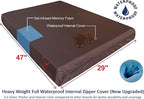 Dogbed4less Orthopedic Gel Memory Foam Pet Dog Bed, Waterproof Liner with External Microsuede Cover and Bonus Antislip Cover (Microsuede Gray, 47"X29"X4" Inches)