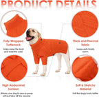 AOFITEE XL Dog Sweater, Dog Sweater Large Size Dogs, Large Dogs Sweaters for Female Male, Turtleneck Thick Warm Knitted Winter Fall Pet Sweatshirt, Solid Pet Halloween Costume (Orange, XLarge)