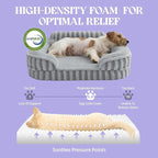 LE SURE Cute XL Dog Beds, Orthopedic Waterproof Dog Bed for Extra Large Dogs, High Back Non-Slip Bottom and Egg-Crate Foam Big Pet Couch Sofa with Washable Removable Cover, Grey