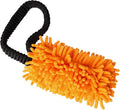 Dingo Shaggy tug Toy for Dog, nuby Noodle Plush, tug of war, Outdoor Play, Dog Training, Agility, Bungee Handle 9-18in, Orange