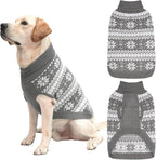 KOOLTAIL Cable Knit Dog Sweater Turtleneck, Cold Weather Pullover Classic Knitwear, Snowflake Pattern Thick Warm Winter Pet Clothes,Dog Christmas Sweater for Small Medium Large Dogs,Grey ML